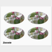 Sticker Ovale Fleurit de l'arbre Apple (Feuille)