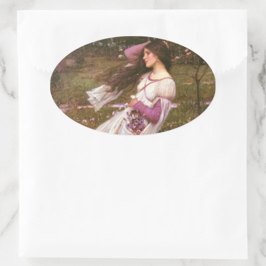 Sticker Ovale Fleurs à vent (Sac)