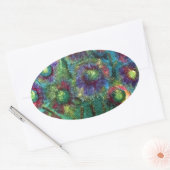 Sticker Ovale Fleurs Abstraites (Enveloppe)