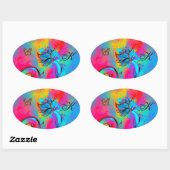 STICKER OVALE FLEURS BLANCHES, MONOGRAMME D'OVALE DE LA BOUTEILL (Feuille)