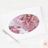 Sticker Ovale Fleurs de cerisier Sakura rose pâle (Enveloppe)