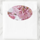 Sticker Ovale Fleurs de cerisier Sakura rose pâle (Sac)
