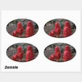 Sticker Ovale Fleurs de neige (Feuille)