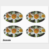 Sticker Ovale Fleurs de Pâques (Feuille)