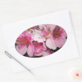 Sticker Ovale Fleurs de pêche (Enveloppe)