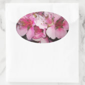 Sticker Ovale Fleurs de pêche (Sac)