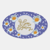 Sticker Ovale Fleurs hacheuses (Devant)
