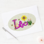 Sticker Ovale Fleurs Leo (Enveloppe)