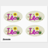 Sticker Ovale Fleurs Leo (Feuille)