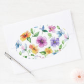 Sticker Ovale Fleurs Motif Floral Sublimation-95652 (Enveloppe)