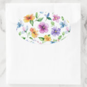 Sticker Ovale Fleurs Motif Floral Sublimation-95652 (Sac)