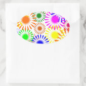 Sticker Ovale Fleurs multicolores (Sac)