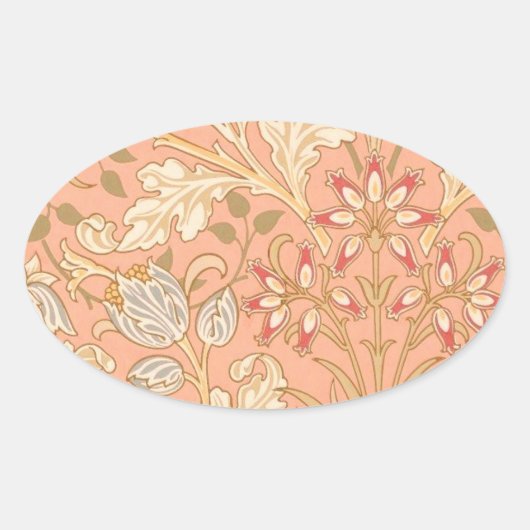 Sticker Ovale Fleurs rose pastel (Devant)