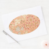 Sticker Ovale Fleurs rose pastel (Enveloppe)