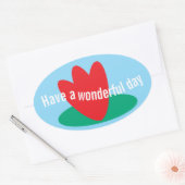 Sticker Ovale Fleurs sur un étang (Enveloppe)