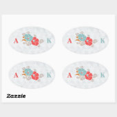 Sticker Ovale "Floral Elegance" Collection (Feuille)