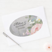 Sticker Ovale Floral rustique (Enveloppe)