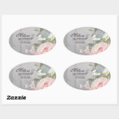 Sticker Ovale Floral rustique (Feuille)