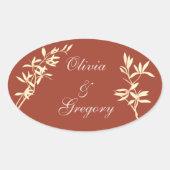 Sticker Ovale Floral Rustique intemporel (Devant)