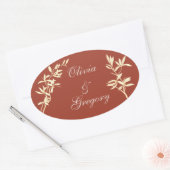 Sticker Ovale Floral Rustique intemporel (Enveloppe)