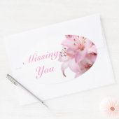 Sticker Ovale Floral Vous Manquent Rose Lily Amour Fleur (Enveloppe)