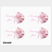 Sticker Ovale Floral Vous Manquent Rose Lily Amour Fleur (Feuille)