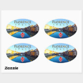Sticker Ovale Florence - Ponte Vecchio (Feuille)