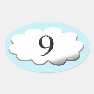 Sticker Ovale Flottant sur le nuage neuf