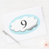 Sticker Ovale Flottant sur le nuage neuf (Enveloppe)