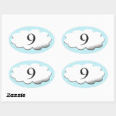 Sticker Ovale Flottant sur le nuage neuf (Feuille)