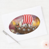 Sticker Ovale Flotte Viking Ship Invasion (Enveloppe)