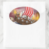 Sticker Ovale Flotte Viking Ship Invasion (Sac)