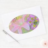 Sticker Ovale Flowers Colourful (Enveloppe)