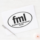 Sticker Ovale FML Frederick Maryland Décret local (Enveloppe)