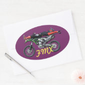 Sticker Ovale FMX - Stunt III de motocross aérien libre (Enveloppe)