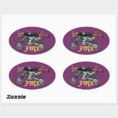 Sticker Ovale FMX - Stunt III de motocross aérien libre (Feuille)