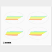 Sticker Ovale fondu de refroidissement tennessee (Feuille)