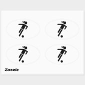 Sticker Ovale Football féminin (Feuille)