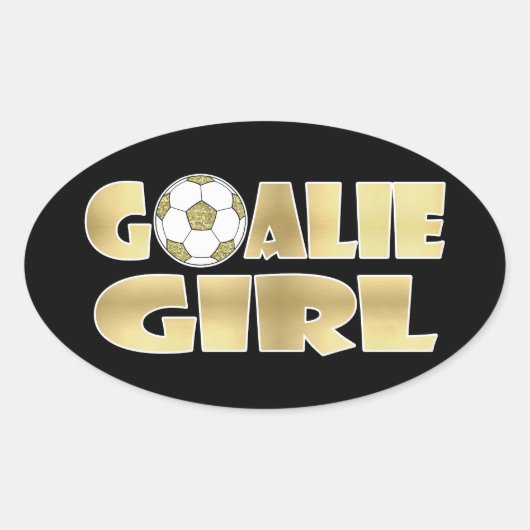 Sticker Ovale Football Goalie Gold (Devant)
