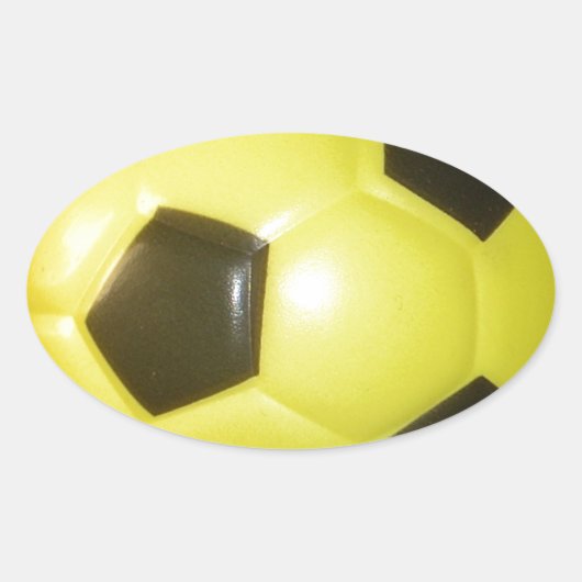 Sticker Ovale Football jaune et noir. (Devant)