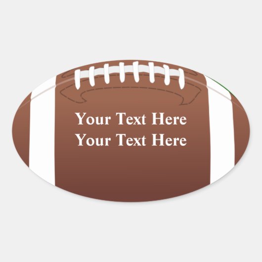 Sticker Ovale Football Thème Anniversaire Fête Favoriser Label (Devant)