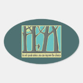 Sticker Ovale Forêts, Arbres, Trekking (Devant)