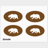 Sticker Ovale Forme de l'ours (Feuille)