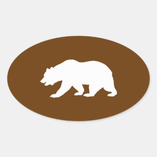 Sticker Ovale Forme d'ours
