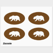 Sticker Ovale Forme d'ours (Feuille)
