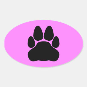 Sticker Ovale Forme Empreinte de patte de chat noir