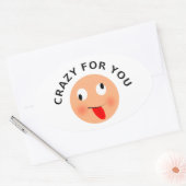 Sticker Ovale Fou pour toi (Enveloppe)