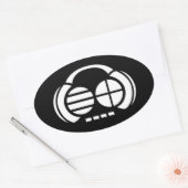 Sticker Ovale Four4ths (Sticker ovale) - Logo blanc sur Black (Enveloppe)