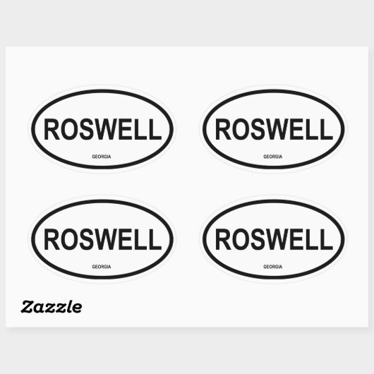Sticker Ovale FOUR Roswell, Géorgie (Feuille)