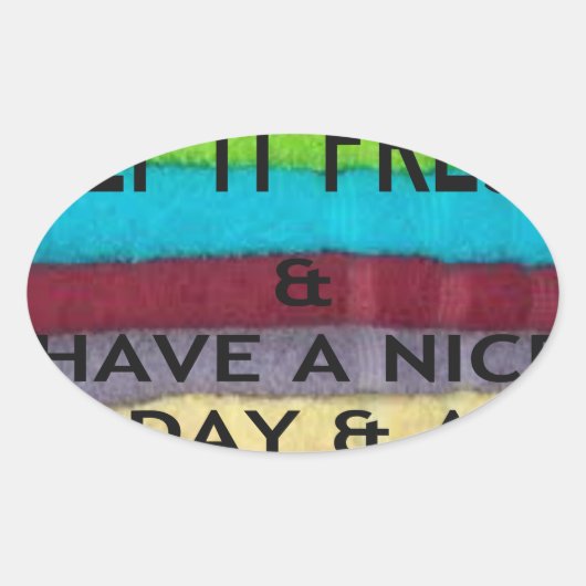 Sticker Ovale Fraîche et propre : éclat de couleur pour un nouve (Devant)